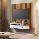 Home Suspenso Ripado Lion Rack e Painel 2 Gavetas para TV