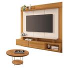 Home Suspenso Zenith Cinamomo Off White com Mesa de Centro Sky Cinamomo - HB Móveis