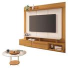 Home Suspenso Zenith Cinamomo Off White Com Mesa De Centro Sky Com Tampo De Vidro Cinamomo - Hb Móveis