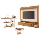 Home Suspenso Zenith Cinamomo Off White com Mesa de Centro Sky com Tampo de vidro e Aparador Infinity Cinamomo - HB Móveis