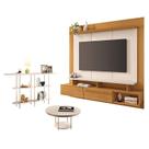 Home Suspenso Zenith Cinamomo Off White com Mesa de Centro Sky e Aparador Infinity Off White - HB Móveis