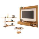 Home Suspenso Zenith Cinamomo Off White e Mesa de Centro Sky com Tampo de vidro e Aparador Infinity Cinamomo - HB Móveis