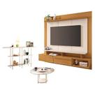 Home Suspenso Zenith com Mesa de Centro Sky com Tampo de vidro e Aparador Infinity Cinamomo Off White - HB Móveis
