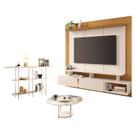 Home Suspenso Zenith com Mesa de Centro Sky com Tampo de vidro e Aparador Infinity Off White Cinamomo - HB Móveis