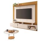 Home Suspenso Zenith Off White Cinamomo com Mesa de Centro Sky com Tampo de vidro Cinamomo - HB Móveis
