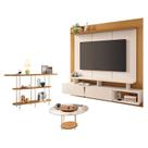 Home Suspenso Zenith Off White Cinamomo com Mesa de Centro Sky com Tampo de vidro e Aparador Infinity Cinamomo - HB Móveis