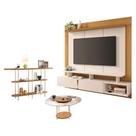 Home Suspenso Zenith Off White Cinamomo E Mesa De Centro Sky Com Tampo De Vidro E Aparador Infinity Cinamomo - Hb Móveis