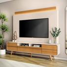 Home Theater Decorativo Majestade c/LED para TV até 85 Polegadas Off White/Cinamomo G26 - Gran Belo
