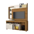 Home Theater Estante Garibaldi com Painel para TV 50 Polegadas Naturale/ Off White