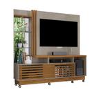 Home Theater Estante Paraíso c/ Rodízios TV 60" LED e 2 Portas Fendi/ Naturale - Bela Móveis
