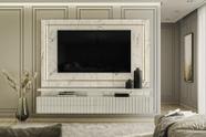 Home Theater Gaia para TV de até 75 polegadas - CALACATA / OFF WHITE - Madetec