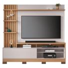 Home Theater Maceió 200cm com Pés Painel Ripado LED TV 65 Pol Freijó Off