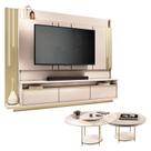 Home Theater Montane Off White Champanhe com kit Mesa de Centro Sky Off white - HB Móveis