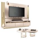 Home Theater Montane Off White Champanhe Com Kit Mesa De Centro Sky Off White - Hb Móveis