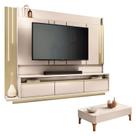 Home Theater Montane Off White Champanhe com Mesa de Centro Liz Off White - HB Móveis Home Theater Montane Off White Champanhe com Mesa de Centro Liz Off White - HB Móveis