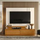 Home Theater New Minerva Com Painel Cinamomo-off-white