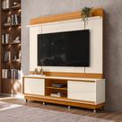 Home Theater Rack Siena 2 Portas com Kit Rodízios p/ TV até 75" - Cinamomo/Off White Madetec