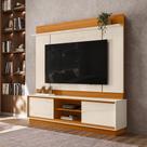 Home Theater Siena 2 Portas c/ Detalhes Chanfrados p/ TV até 75" - Cinamomo/Off White Madetec