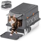 Homegroove Caixa de Areia em Aço Inoxidável XXXL com Tampa, 71 x 51 x 46 cm, Caixa de Areia Extra Grande para Gatos com Pá e Pedal, Bandeja Fechada de Metal para Gatos Grandes e Vários Gatos, Antivazamento (Cinza) Homegroove Caixa de Areia em Aço Inoxidável XXXL com Tampa, 71 x 51 x 46 cm, Caixa de Areia Extra Grande para Gatos com Pá e Pedal, Bandeja Fechada de Metal para Gatos Grandes e Vários Gatos, Antivazamento (Cinza)