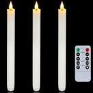 Homemory 3 Velas de Cera LED Sin Llama de 24,4 cm con Control Remoto