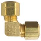 Homeplus+ Ajuste de Codo de Compresión a 90 de Latón 1/4", Paquete de 5