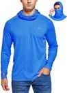 Hoodie de proteção solar Willit Brilliant Blue UPF 50+ para homens Hoodie de proteção solar Willit Brilliant Blue UPF 50+ para homens