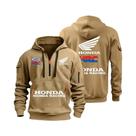 Hoodie Masculino De Outono E Inverno Com Múltiplos Bolsos E Zíper, Roupas Casuais Esportivas, Manga