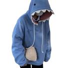 Hoodie Oversized Com Patchwork De Tubarão Para Homens E Mulheres, Moda Casual Kawaii Para Outono E