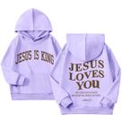 Hoodie Sulayesh Jesus Loves You Jesus Is King para meninas 11-12Y