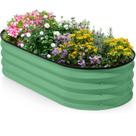 Horta Elevada de Metal em Formato Oval 200x60cm Verde