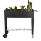 Horta Metálica Elevada com Estrutura Móvel 95x40x80cm Preto