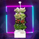 Horta Vertical Inteligente autoirrigável com 8 vasos e iluminação LED