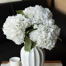 Hortênsia artificial DUYONE Lifelike 56 cm com 3 folhas (branca)