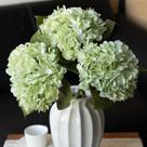 Hortênsia artificial DUYONE Lifelike 56 cm com 3 folhas verde claro