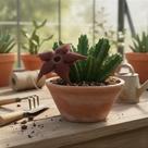 Hot Chocolate - Stapelia Schinzii - Suculenta Exótica Hot Chocolate - Stapelia Schinzii - Suculenta Exótica