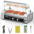 Hot Dog Roller Seeutek 5 Rollers 18 Hot Dogs 1100W em aço inoxidável Hot Dog Roller Seeutek 5 Rollers 18 Hot Dogs 1100W em aço inoxidável