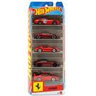 Hot Wheels Caixa com 5 Carros Ferrari Mattel JLN12