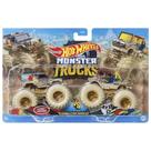 Hot Wheels Monster Trucks Pack com 2 - Land Rover Contra 75 Unimog -mattel