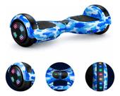 Hoverboard Skate Elétrico 6.5 Polegadas Azul Camuflado Led Bluetooth Menino Hoverboard Skate Elétrico 6.5 Polegadas Azul Camuflado Led Bluetooth Menino