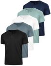 HovSiyla Kit com 5 Camisas Henley Masculinas com Tecnologia de Absorção de Umidade