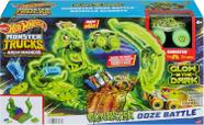 Hpn72 hot wheels monster trucks arena demolição glow in the dark