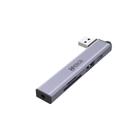 Hrebos Premium NeoHub AD-240 Hub USB 6 em 1 Adaptador Multifuncional em Alumínio Leitor de Cartão Alta Velocidade