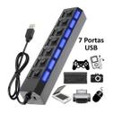 Hub 2.0 USB 7 Portas Multi Kapbom KA-H7U - Expansão Máxima