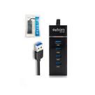 Hub 4 portas usb 3.0 5gbps com led indicador exbom uh-30 preto