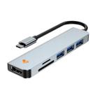 Hub 6 Em 1 Type-C Prata