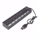 Hub 7 Portas Usb 2.0 Led Indicador Entrada Para Fonte - Preto