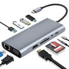 Hub Adaptador 11 Em 1 Hdtv Vga Rj45 Usb 3.0 Audio 4k Ultra