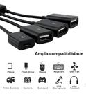 Hub Adaptador Cabo Otg Micro Usb 4 Portas Android para Celular Hub Adaptador Cabo Otg Micro Usb 4 Portas Android para Celular