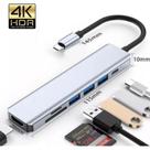 Hub Adaptador Dockstation 7 Em 1 USB Tipo C Multiportas Saidas Cabo HDMI 4k USB 3.0 USB 2.0 5 Gbps Compatível NoteBooks