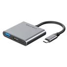 Hub Adaptador USB C 3 Em 1 HDMI Notebook CableTime